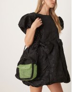 beaded bag in green
