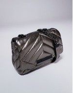 cross body padded bag in silver