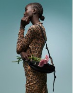 leather zip crossbody bag in black