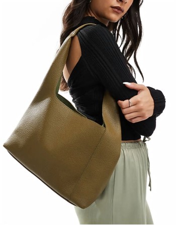 PU tote bag in olive green