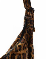 large nylon shoulder bag in leopard print
