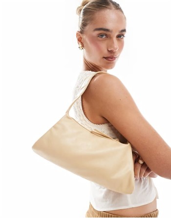 structured shoulder bag in butter yellow