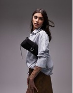 Sophia western buckle shoulder bag in black