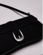 Sophia western buckle shoulder bag in black
