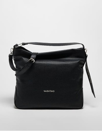 Valentino peonies slouchy oversized shoulder bag in black