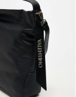 Valentino peonies slouchy oversized shoulder bag in black
