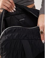 ruched smock holdall bag in black