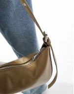 super soft slouch shoulder bag with eyelet strap