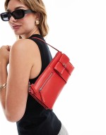 mini pocket detail shoulder bag in red