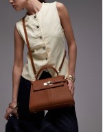 Elise large top handle  bag in brown