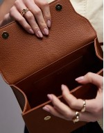 Elise large top handle  bag in brown