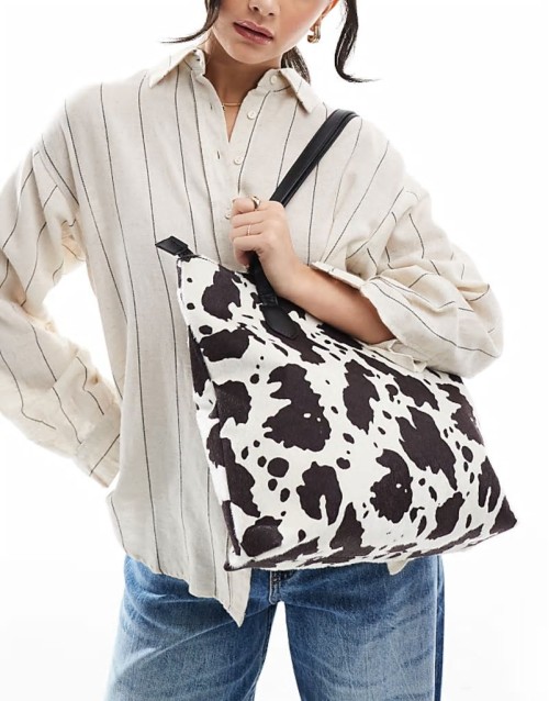 cow print tote bag