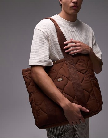 thorsby quilted tote bag in cappuccino brown