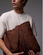 thorsby quilted tote bag in cappuccino brown