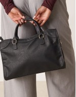 top handle tote bag in black