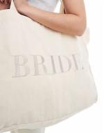 Bride tote bag in cream