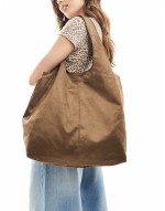 faux suede tote bag in light brown
