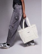 Becky canvas tote bag in white