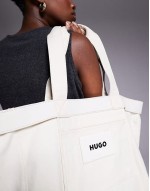 Becky canvas tote bag in white
