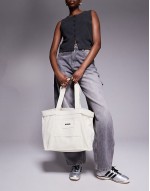 Becky canvas tote bag in white