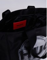 Becky large tote bag with heart print in black