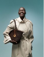 plaited shopper bag in chocolate