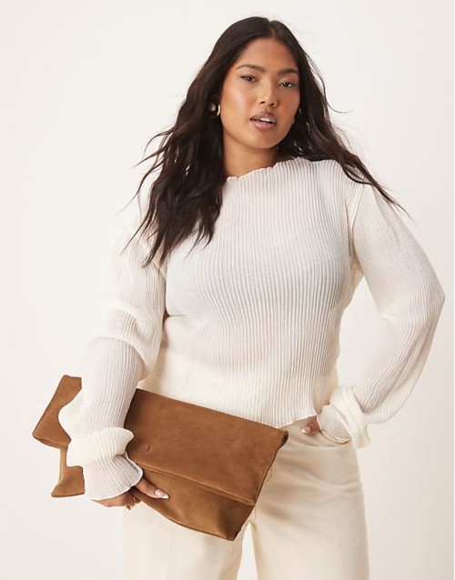 suede foldover clutch in dark tan